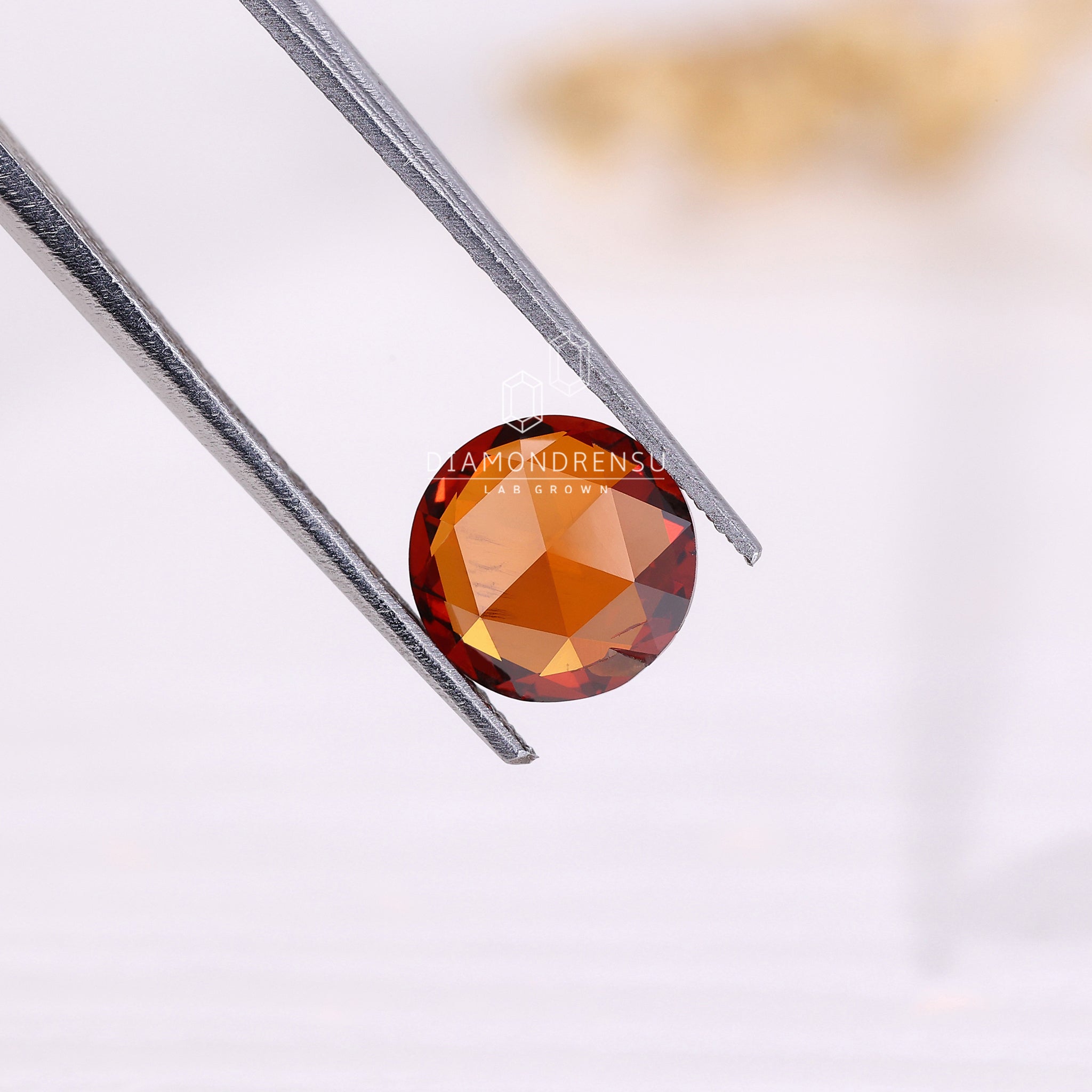 IGI certified champagne lab diamond ready for handmade jewellery.
