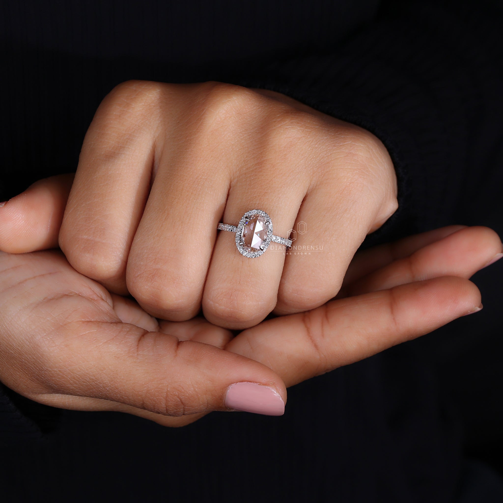 Custom engagement ring designed with 4 prong setting.
