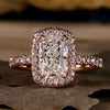 Elongated cushion engagement ring with a stunning handcrafted design.