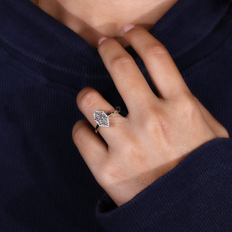 Lab Grown Diamond set in claw prong setting.
