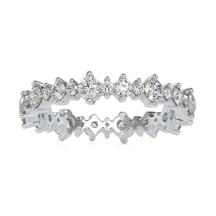 Full diamond eternity band with prong set round diamonds.
