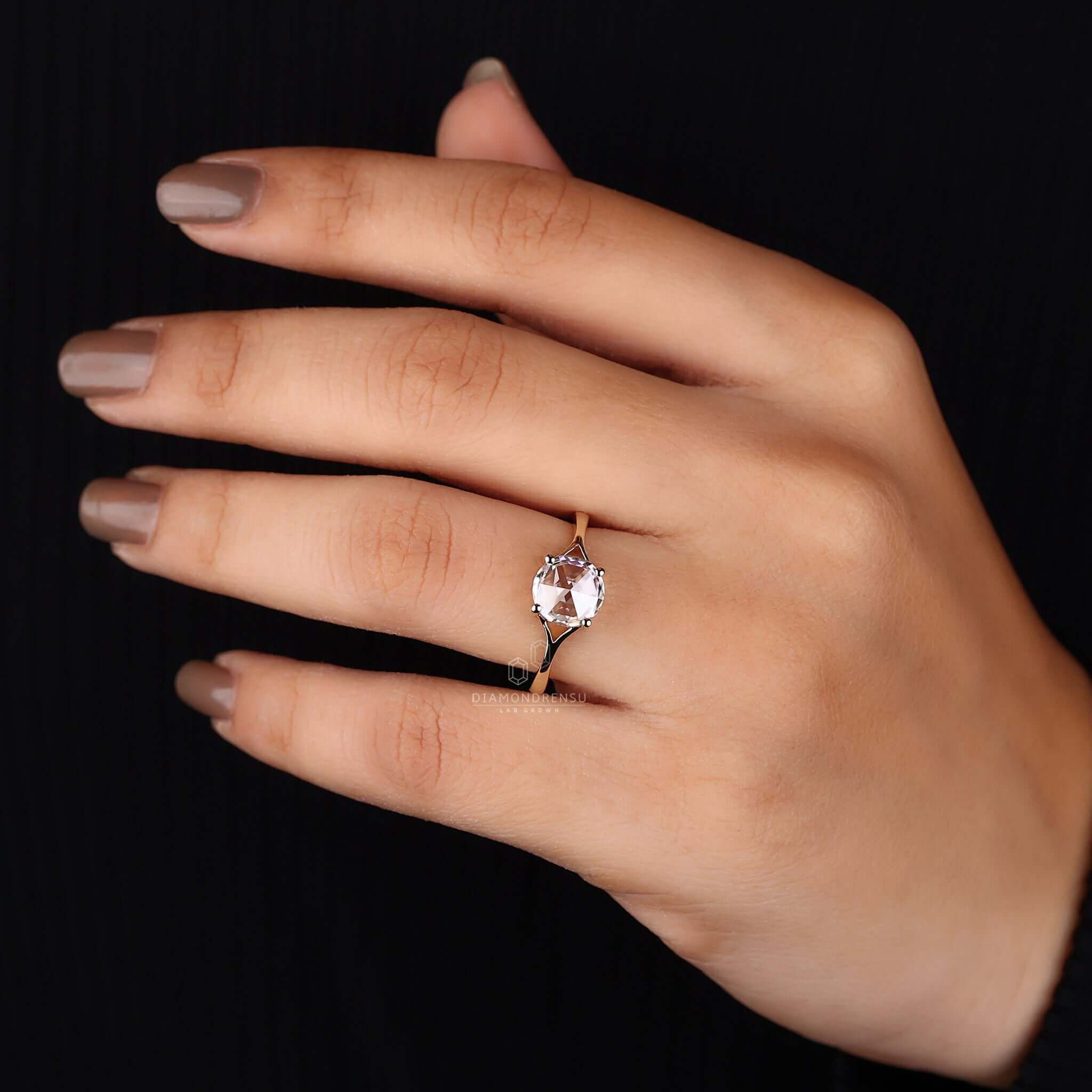 Diamond Split Shank Engagement Ring offering modern flair and elegance.