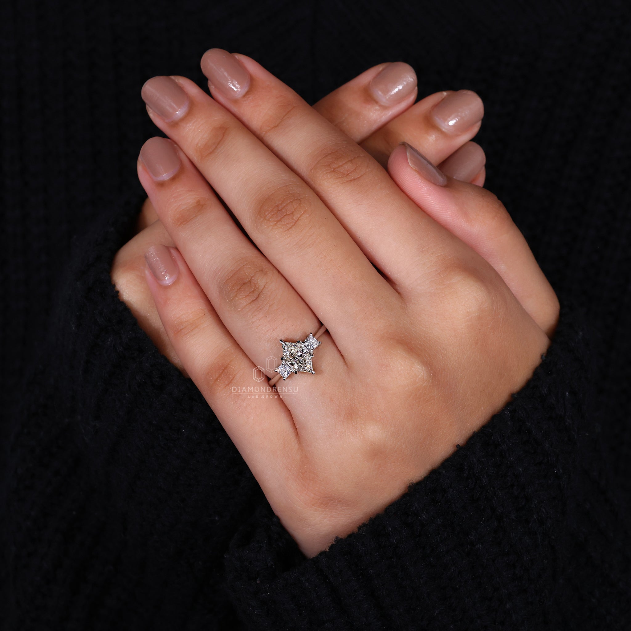 Lab Grown Diamond set in tapered shank ring.
