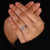White gold ring featuring 4 prong setting.
