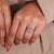 The tapered shank engagement ring comes in white gold.
