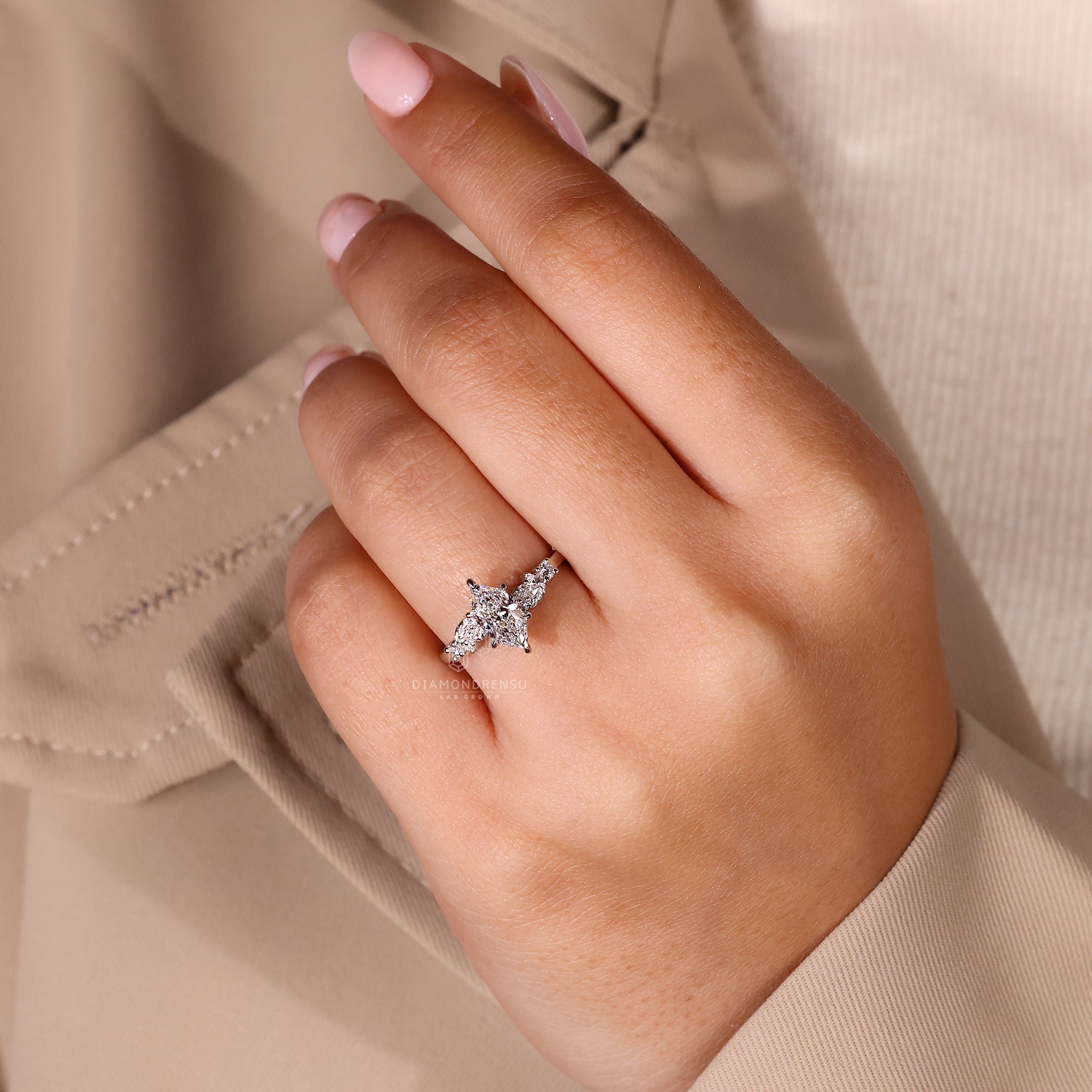 Custom diamond ring from Diamondrensu UK handmade jewellery collection.
