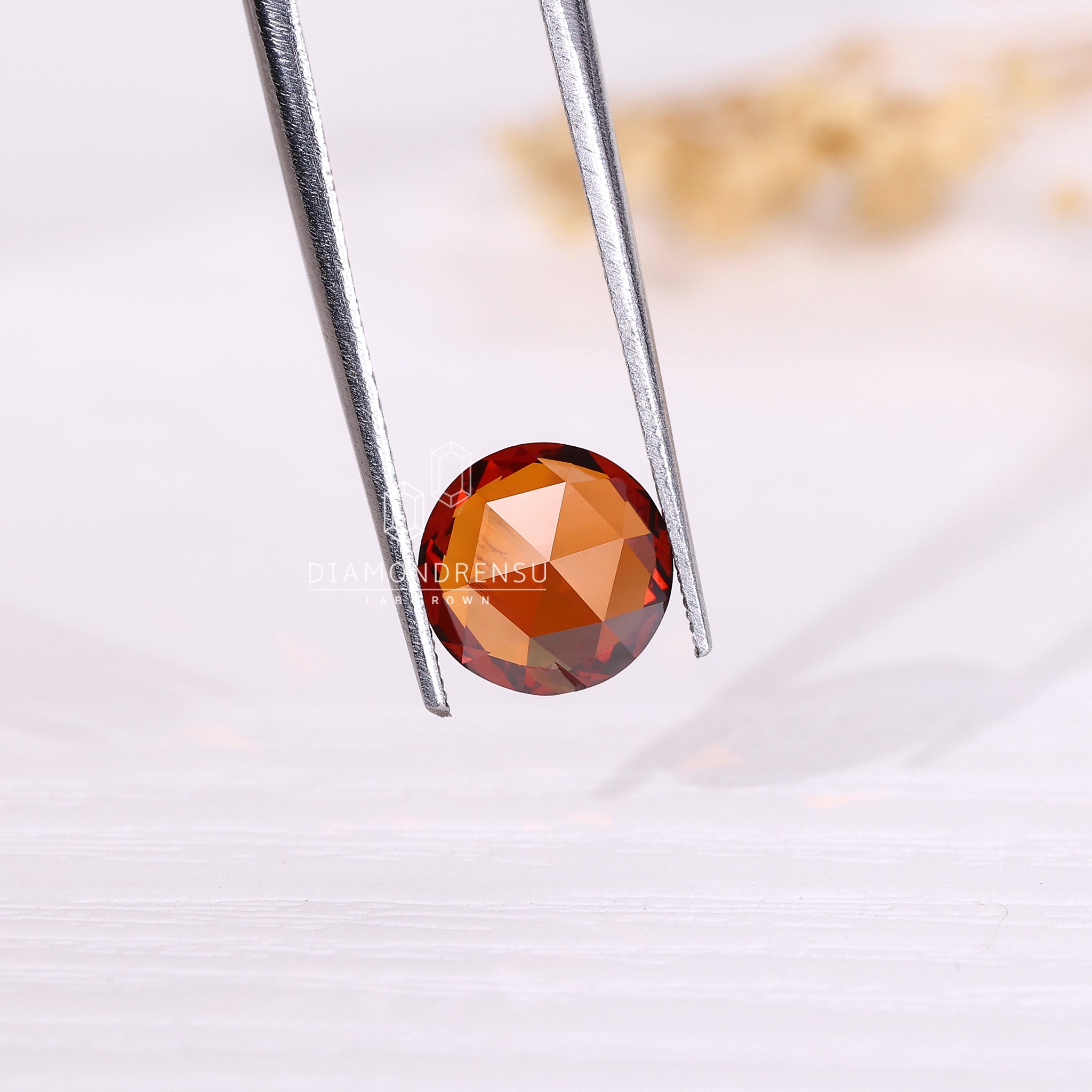 Champagne colour diamond in a soft rose cut for custom designs.
