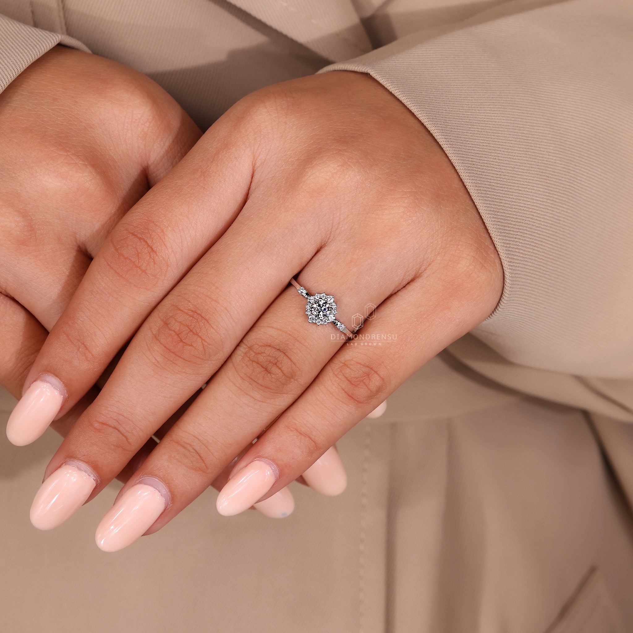 Custom engagement ring designed for personal style.
