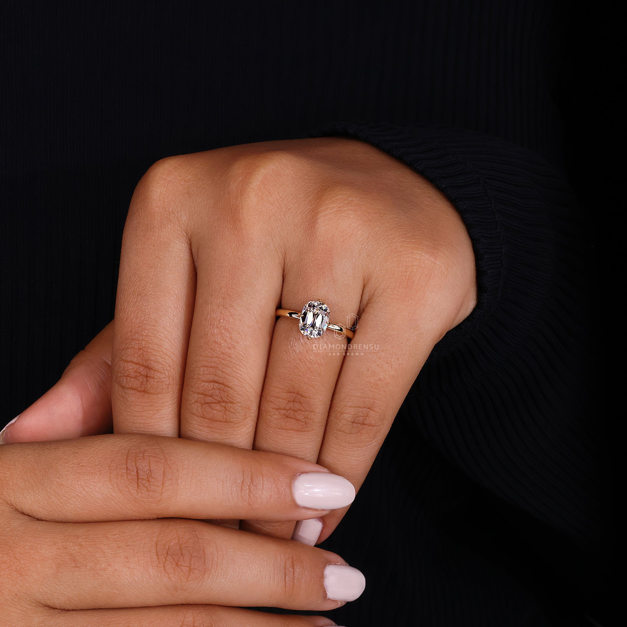 Old Mine Cut Ring in cushion diamond ring design

