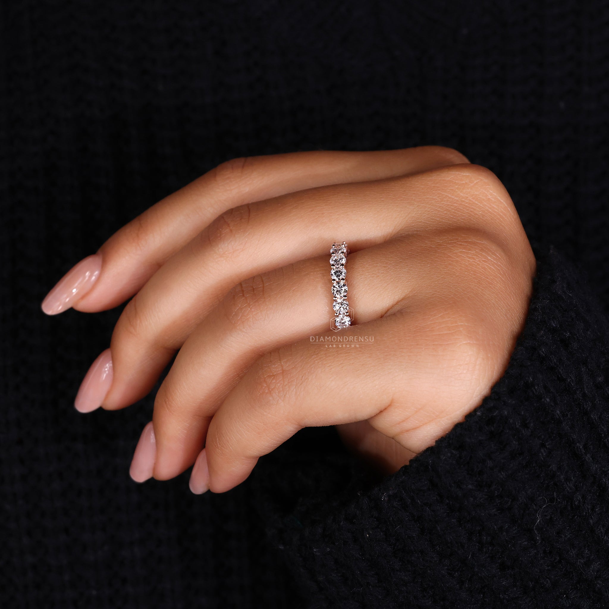Prong Setting with half eternity band

