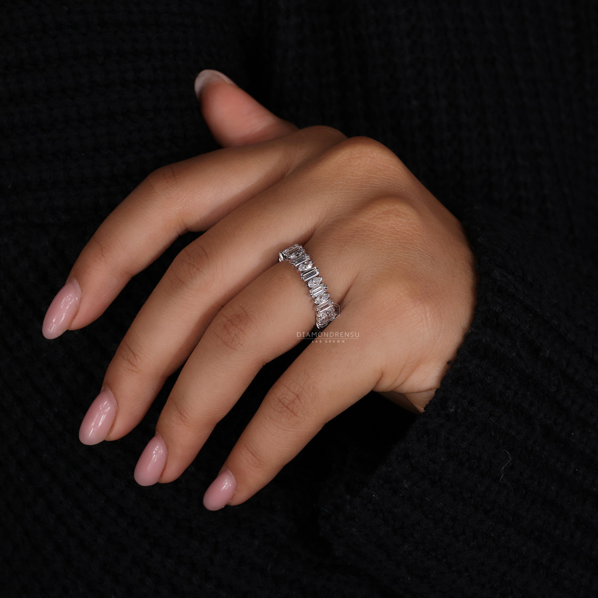 Diamondrensu UK eternity wedding band.
