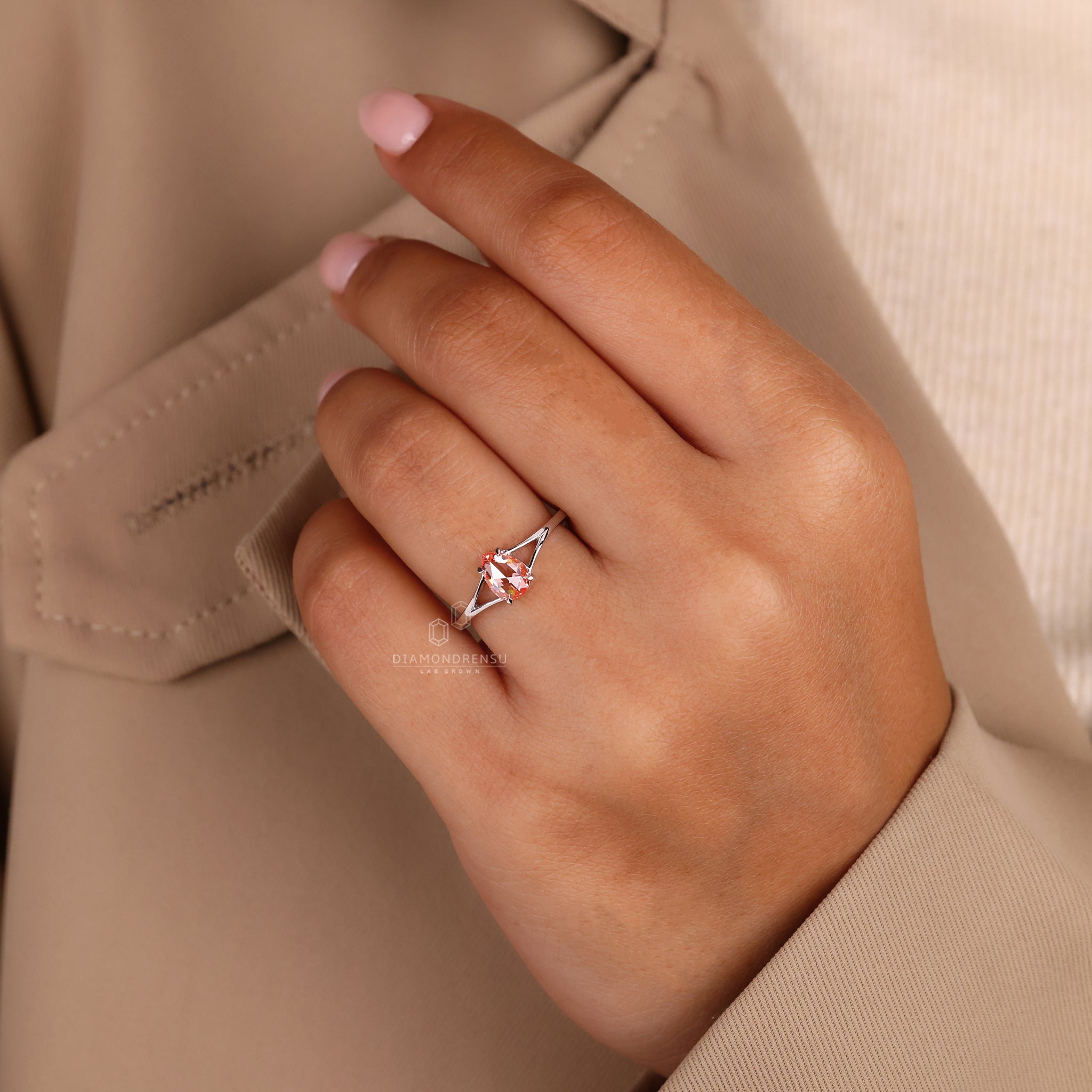 Custom engagement ring in solitaire engagement ring design
