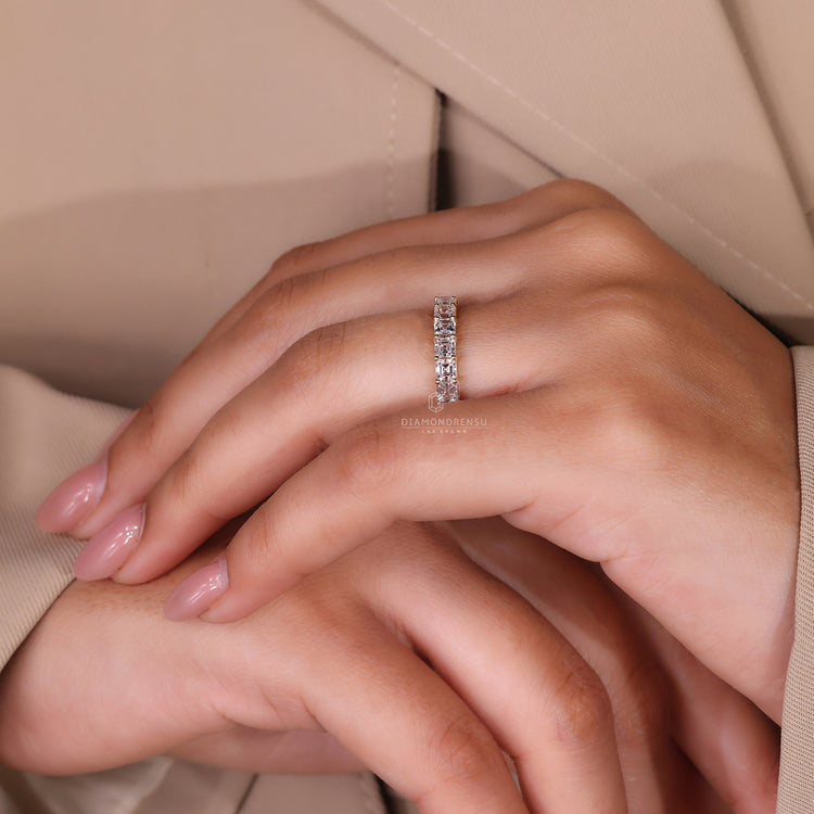 Elegant half eternity wedding band UK.
