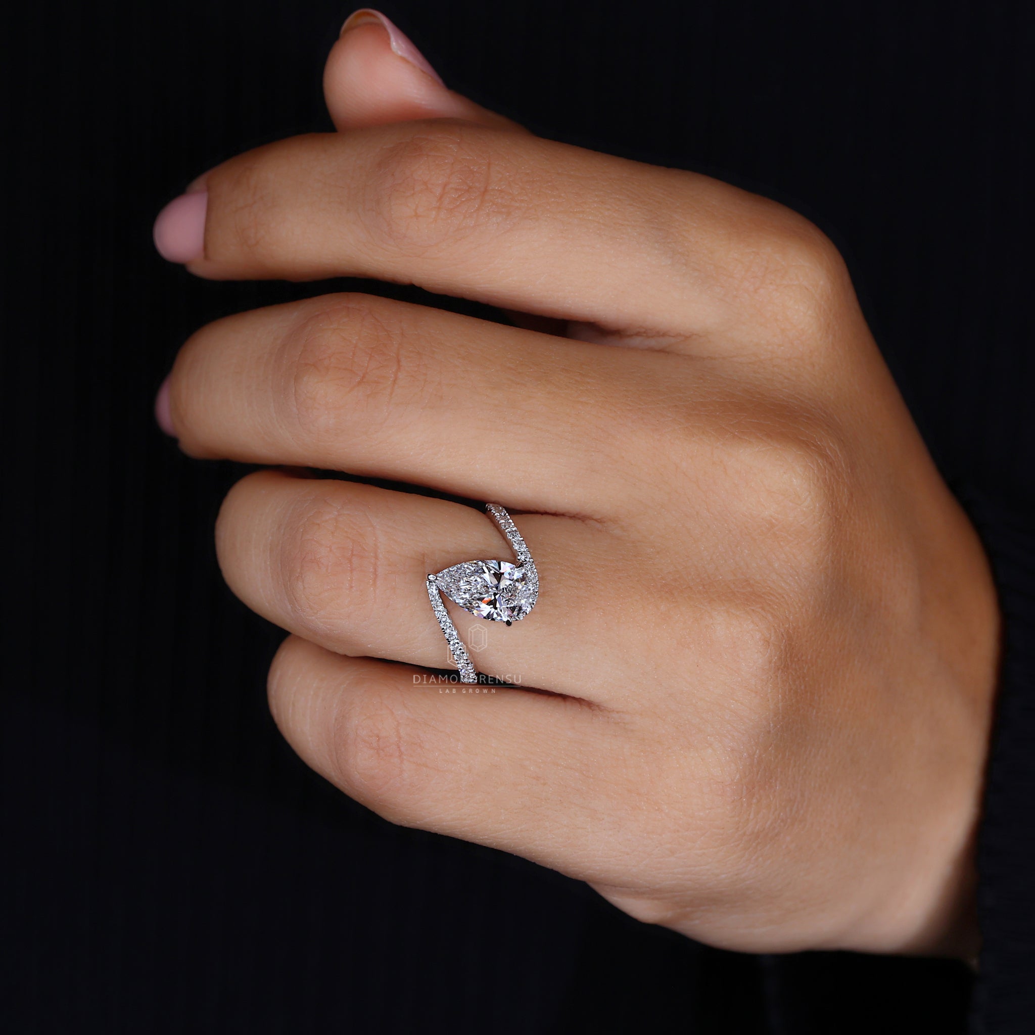 Buy engagement ring with bypass setting engagement ring.
