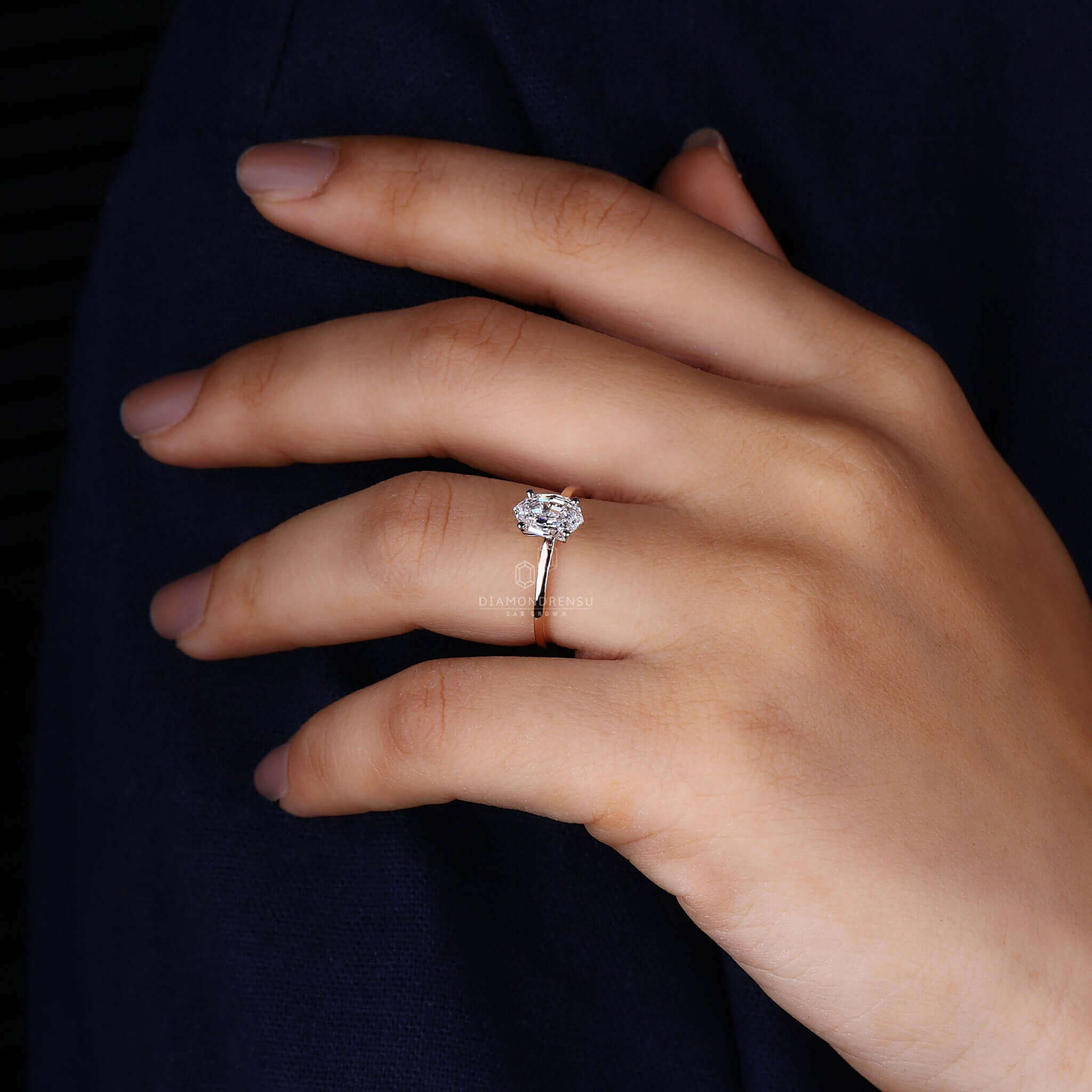 Marquise cut solitaire diamond ring in a timeless prong setting.