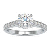 1.60 TCW Round Cut Chathedral Pave Set Moissanite Engagement Ring