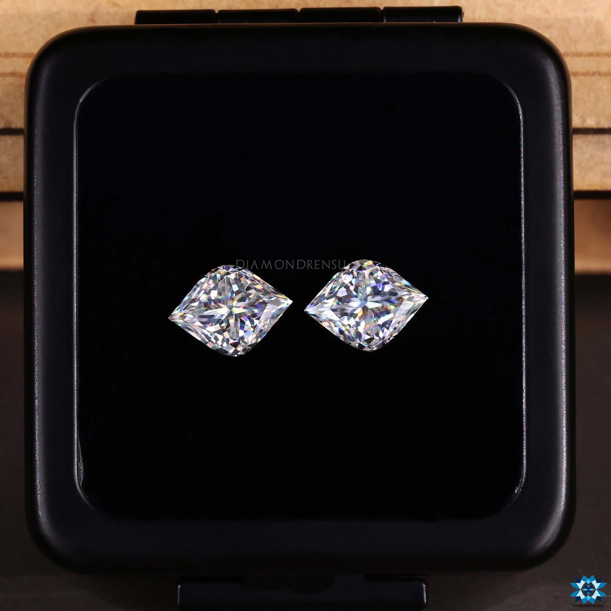 fancy cut moissanite pair