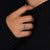Round cut pave wedding band.
