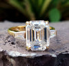 3 Stone Engagement Ring with a stunning 3 stone moissanite ring design.