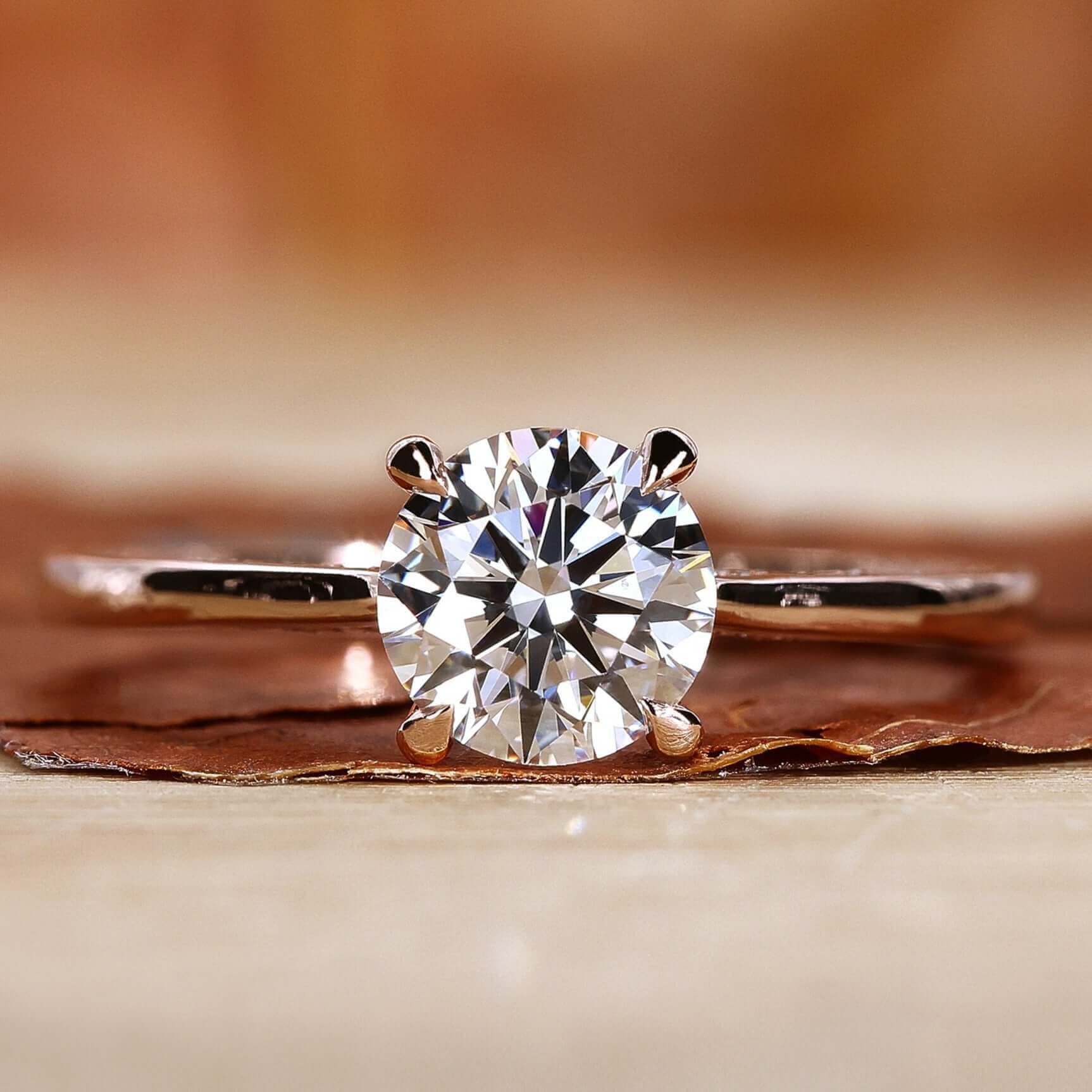 Classic Engagement Ring with a round brilliant cut diamond, perfect for a timeless proposal.