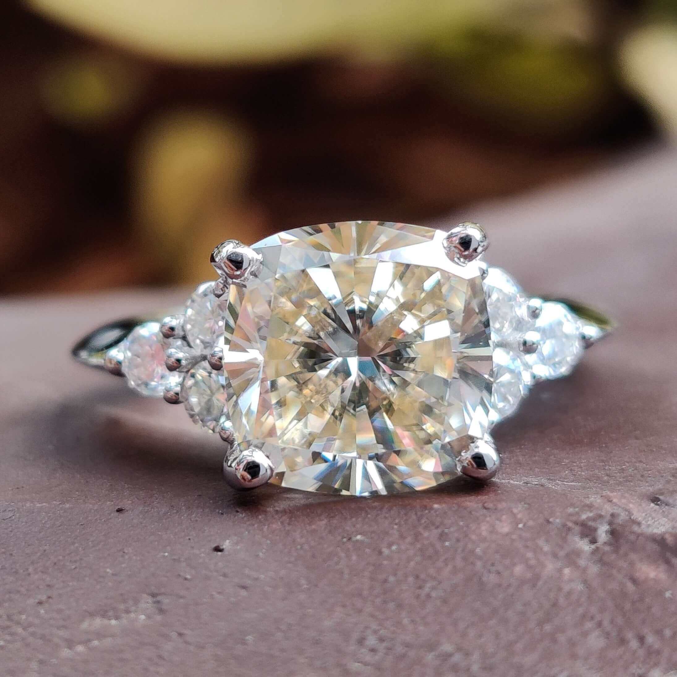 Cushion Cut Engagement Ring in elegant design.