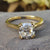 Cushion engagement ring double prong ring
