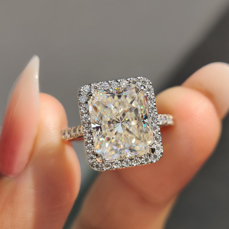 Radiant Engagement Ring in white gold ring
