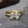 Emerald Solitaire Ring in Yellow Gold