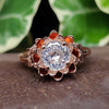 Floral engagement ring portuguese cut ring
