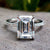 Emerald Cut Ring featuring a stunning emerald cut moissanite ring design.