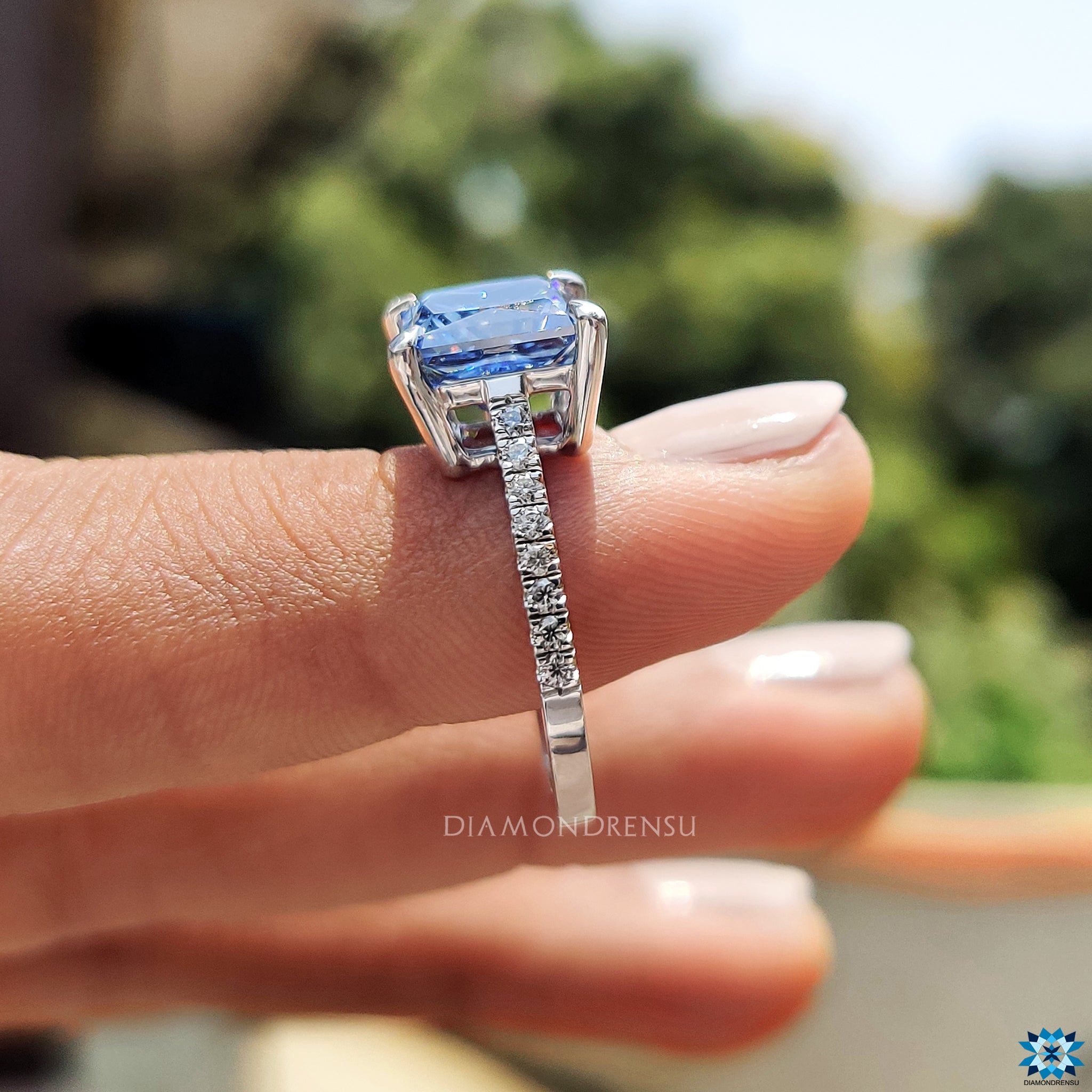 Royal Dark Blue Princess Cut Ring