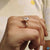 Toi et moi ring emerald and pear in yellow gold ring
