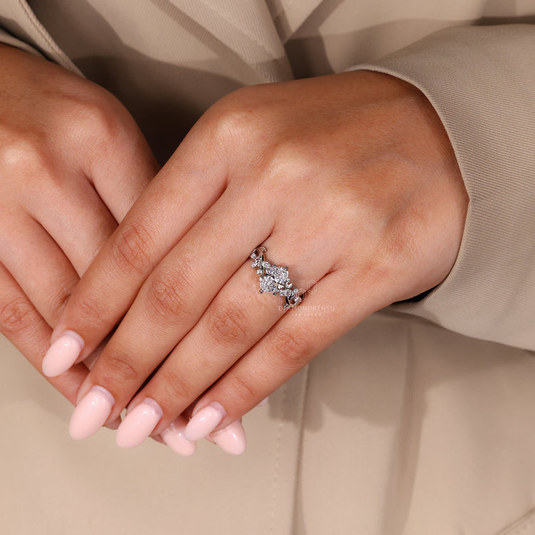 White Gold Ring used as base metal for this diamond ring.