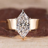 Dutch marquise diamond ring with tapered shank design