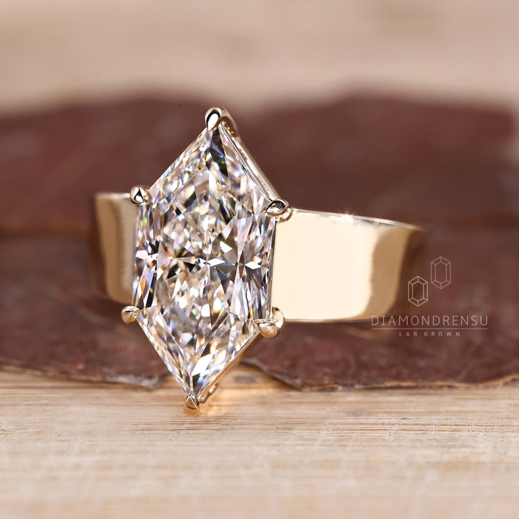 IGI certified marquise diamond ring with solitaire setting
