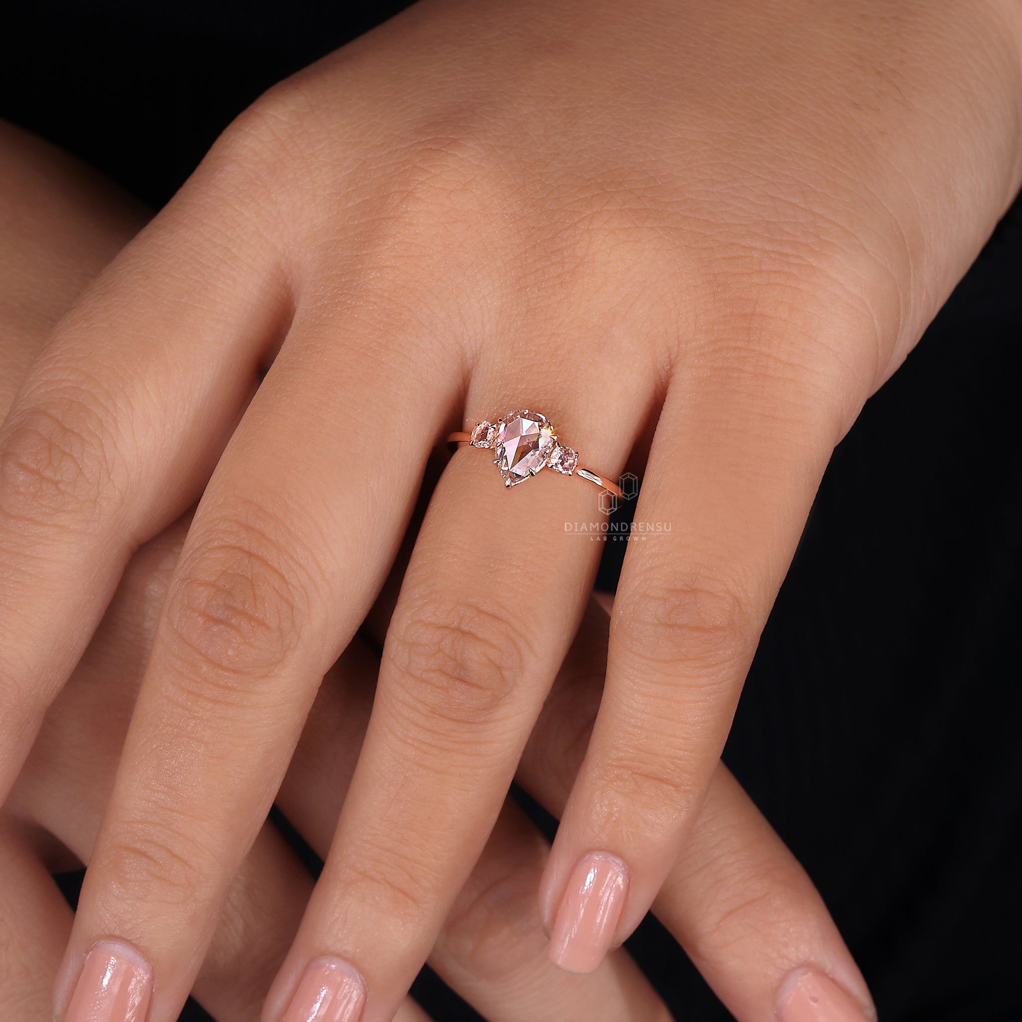 5 prong ring on rose cut diamond ring
