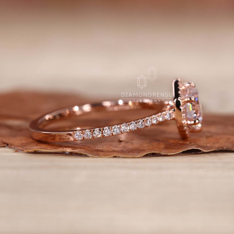 2 carat round diamond ring with a cathedral setting, perfect for a unique engagement ring style in rose gold.