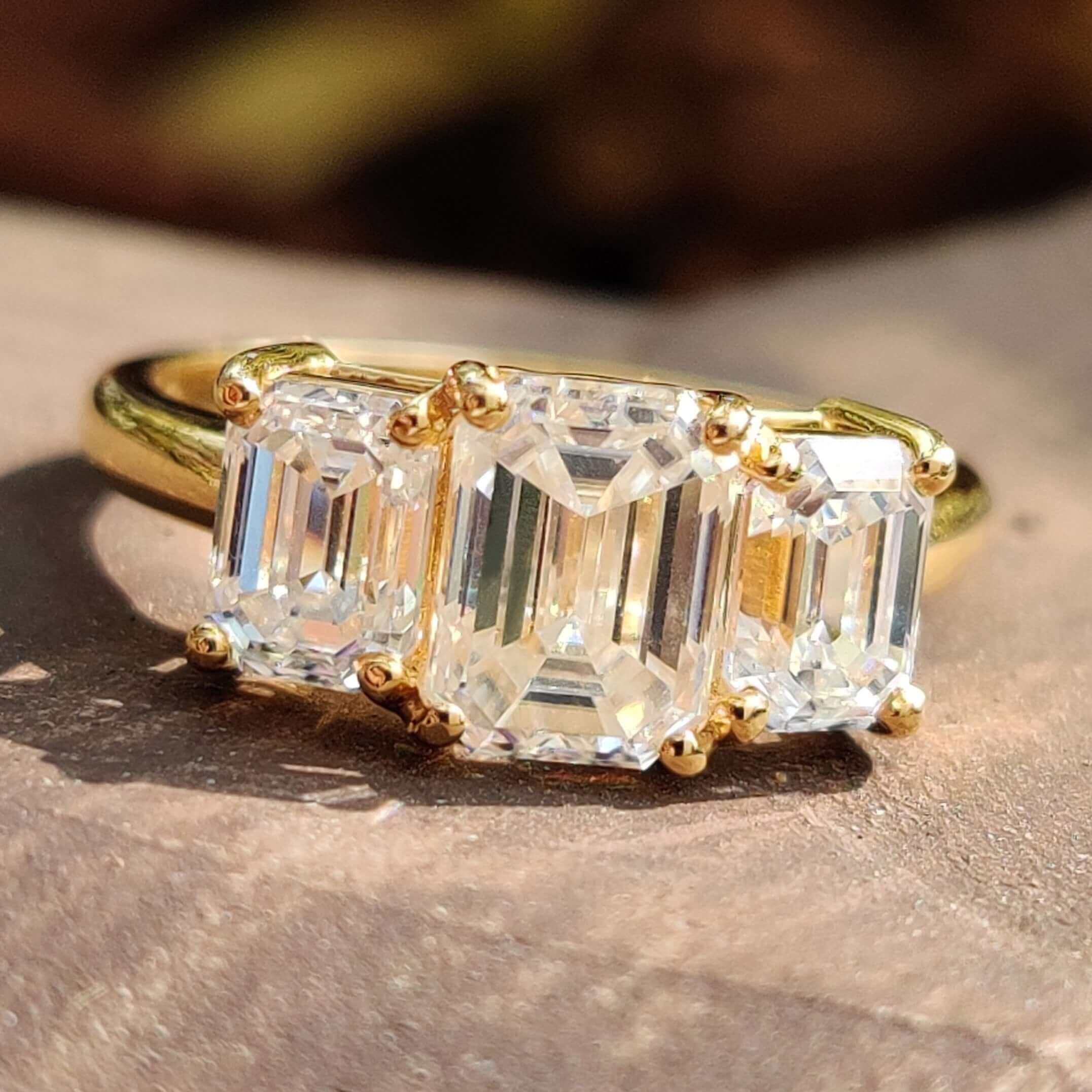 Three stone emerald cut ring emerald cut ring
