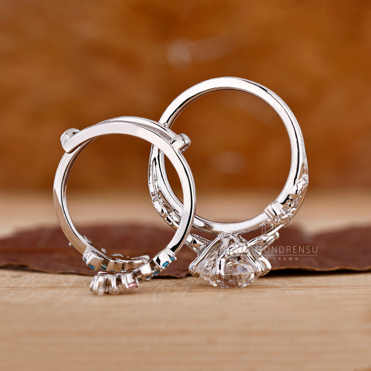 White gold bridal set with lab grown diamonds.
