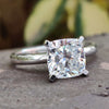 cushion cut moissanite ring