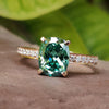 Green Engagement Ring with vibrant elegance.