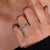 Handmade ring featuring zig zag pave ring design.
