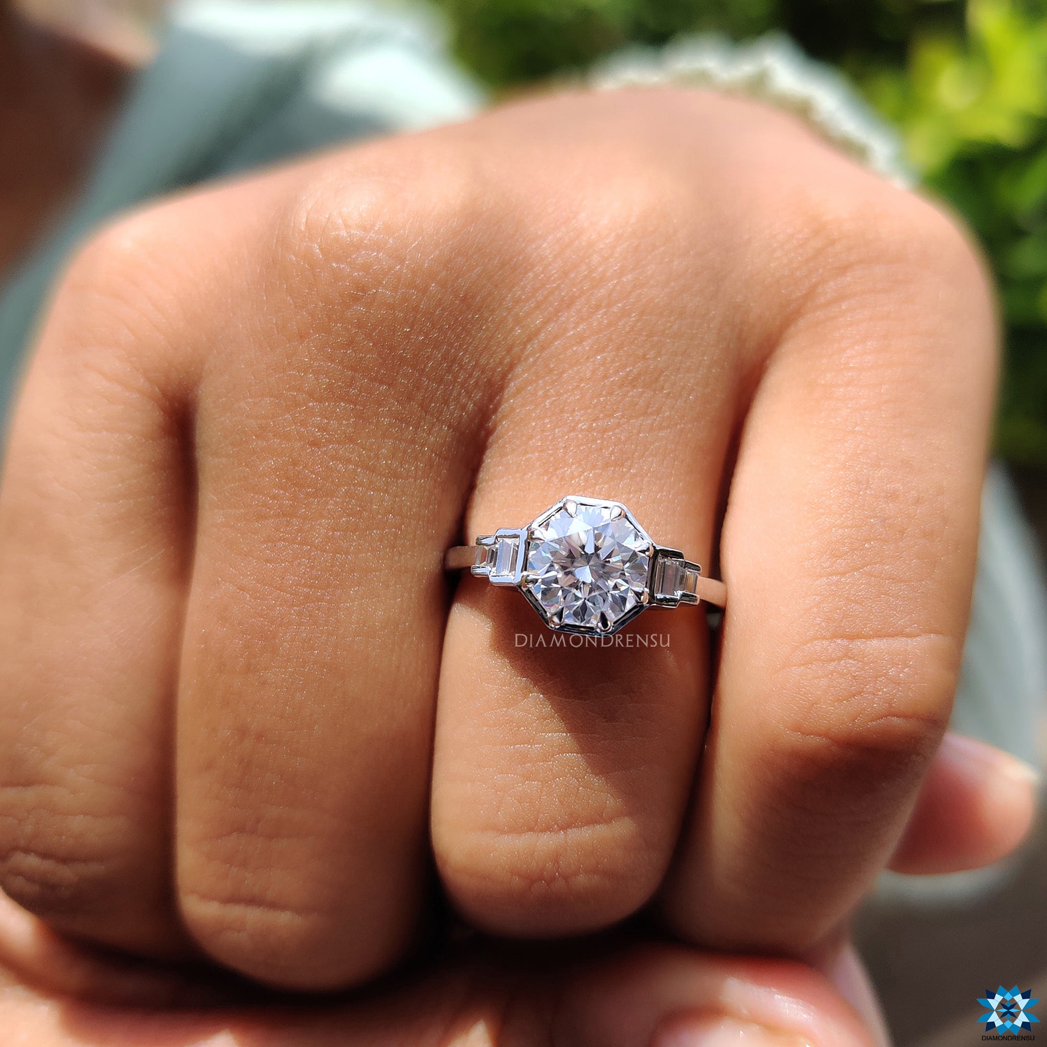 Handmade jewellery designed with 5 stone layout and claw prong setting.
