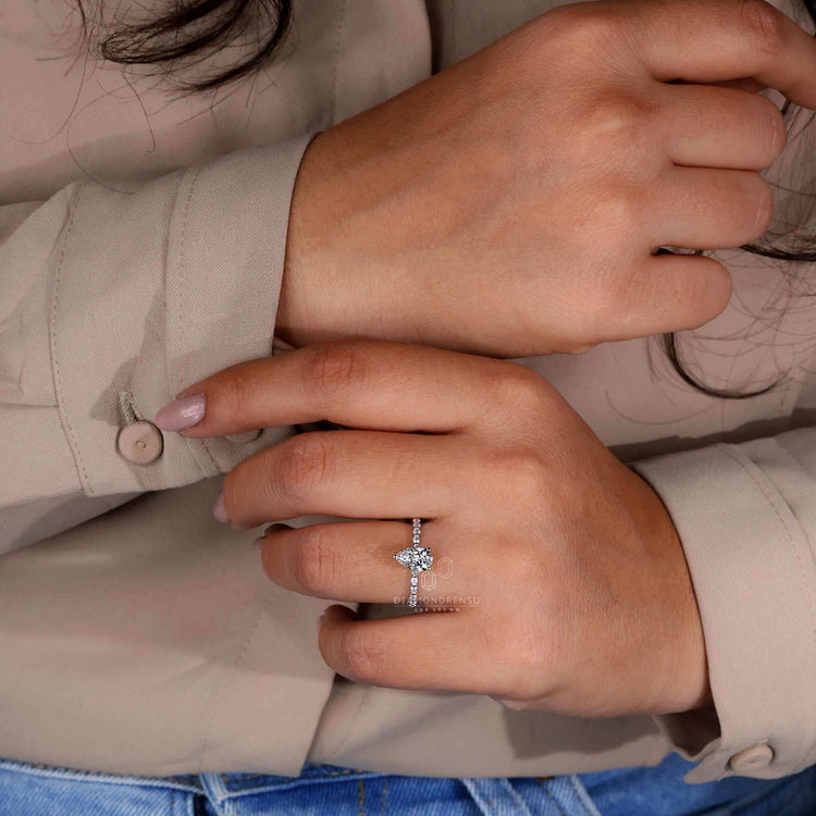 Engagement ring with pave details featuring a pave ring diamond design crafted for perfection.