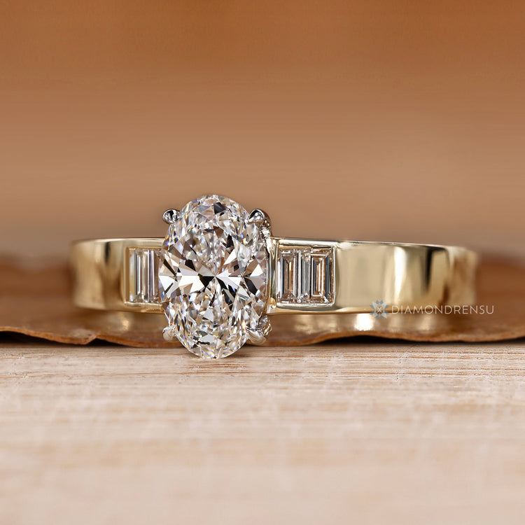 IGI certified oval cut diamond ring handmade.