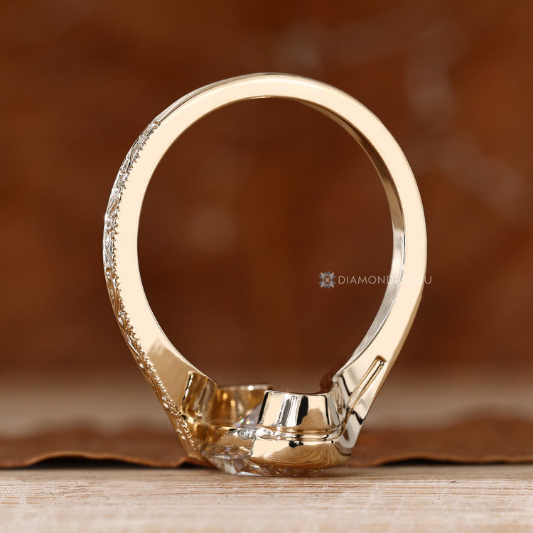 IGI certified lab grown oval diamond ring.