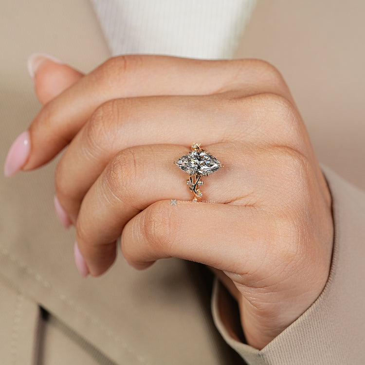 Handmade lab grown diamond engagement ring.