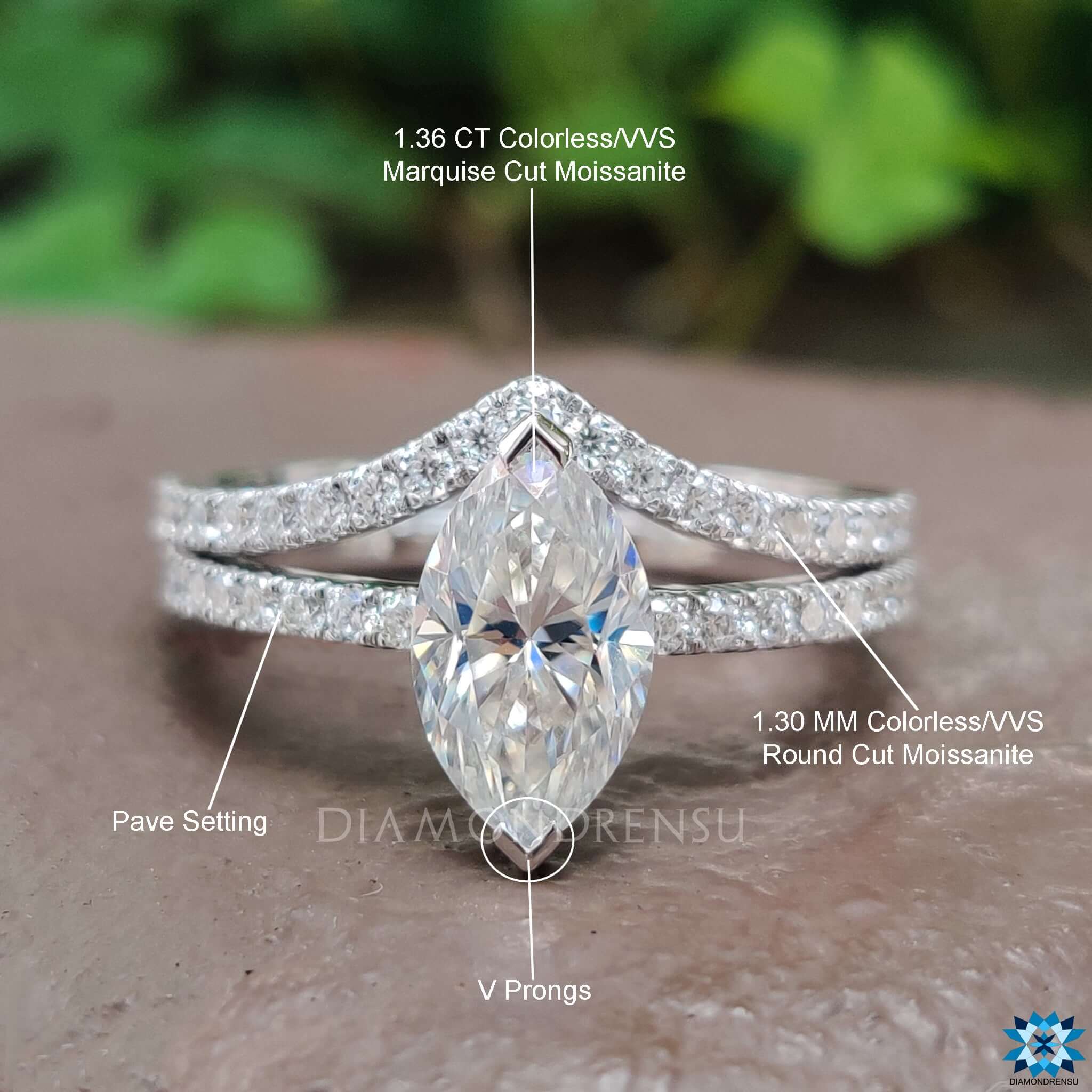 moissanite bridal sets - diamondrensu