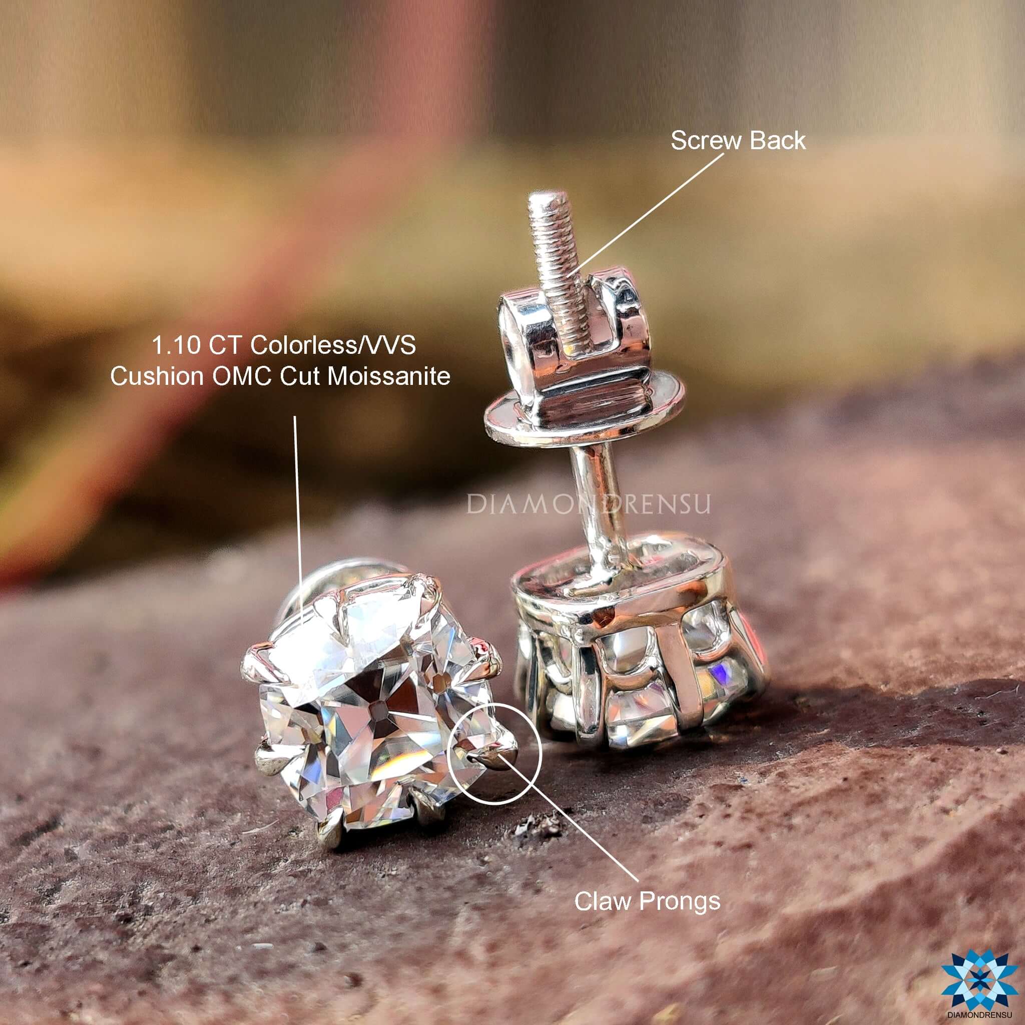 moissanite stud earring