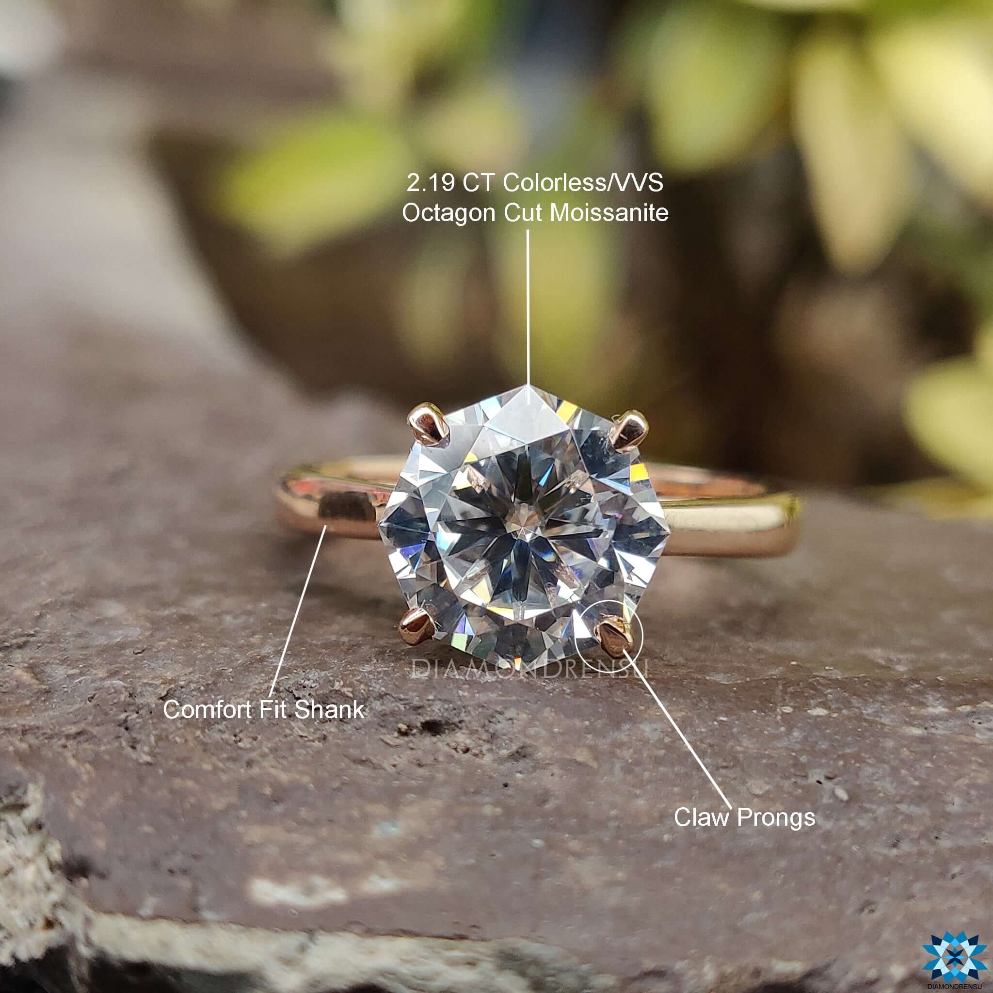 Cathedral solitaire engagement ring handmade ring handmade jewelry moissanite engagement ring